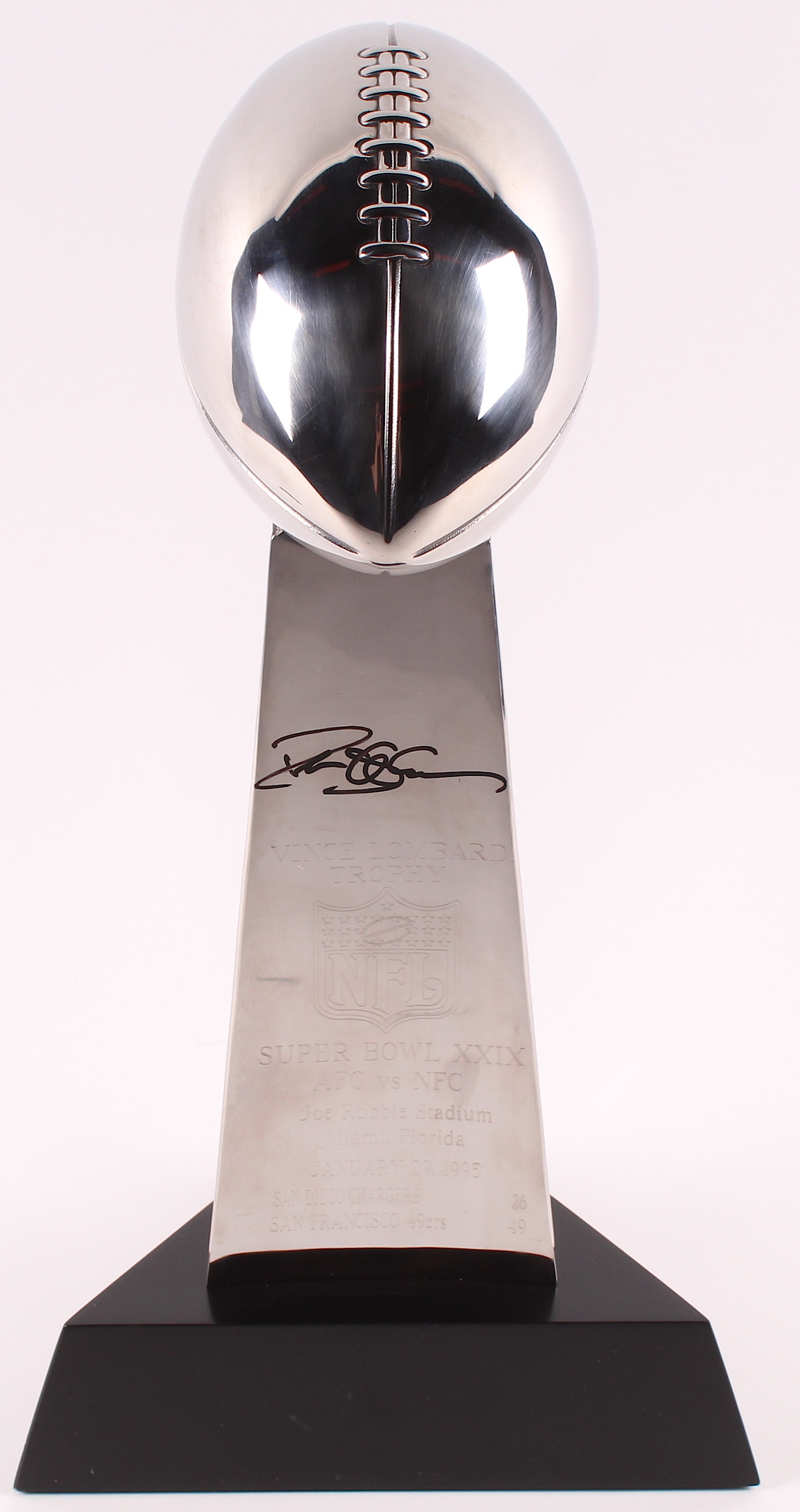 Deion Sanders Signed High End Replica Full-Size Super Bowl XXIX Lombardi Trophy (Steiner COA) at PristineAuction.com Deion Sanders Signed High End Replica Full-Size Super Bowl XXIX Lombardi Trophy (Steiner COA) at PristineAuction.com