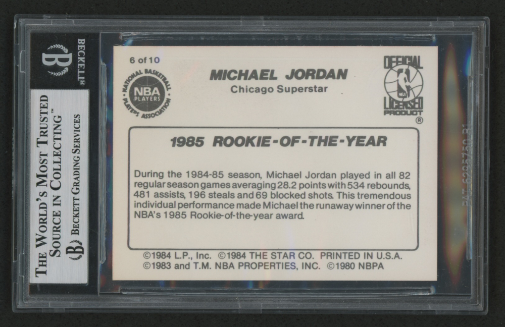 1986 Star Michael Jordan #6 Michael Jordan / 1985 Rookie of Year (BGS 9