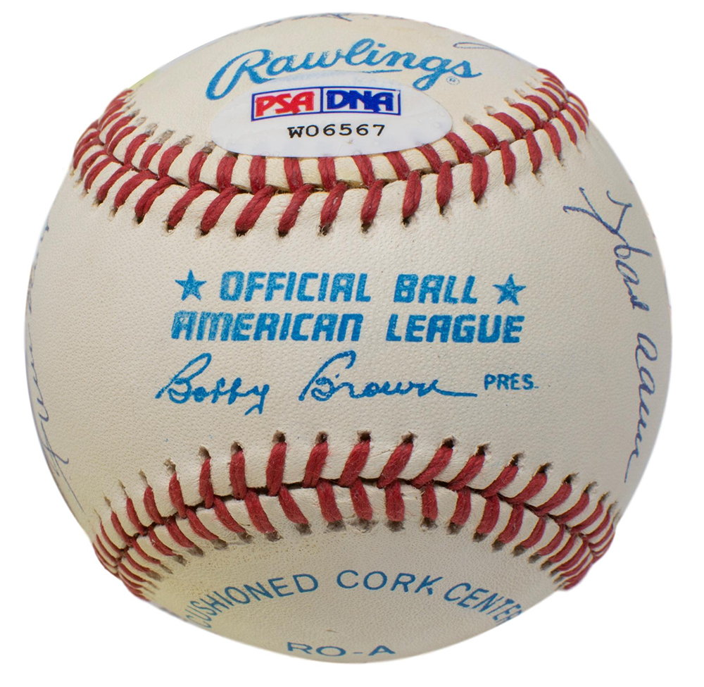 500 Home Run Club OAL Baseball Signed by (11) with Mickey Mantle, Ted Williams, Willie Mays, Harmon Killebrew, Frank Robinson with High-Quality Display Case (PSA LOA) at PristineAuction.com 500 Home Run Club OAL Baseball Signed by (11) with Mickey Mantle, Ted Williams, Willie Mays, Harmon Killebrew, Frank Robinson with High-Quality Display Case (PSA LOA) at PristineAuction.com