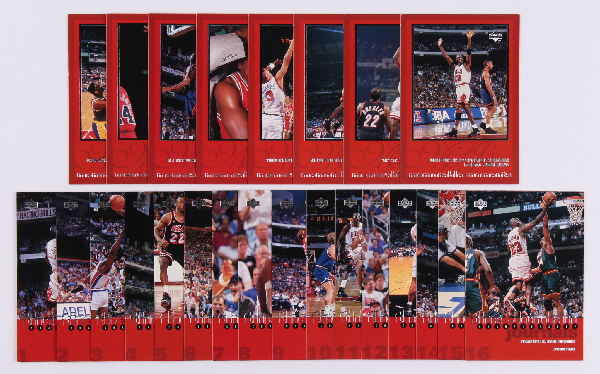 Michael Jordan Upper Deck Championship Commemorative Card Set with (24) Cards at PristineAuction.com Michael Jordan Upper Deck Championship Commemorative Card Set with (24) Cards at PristineAuction.com