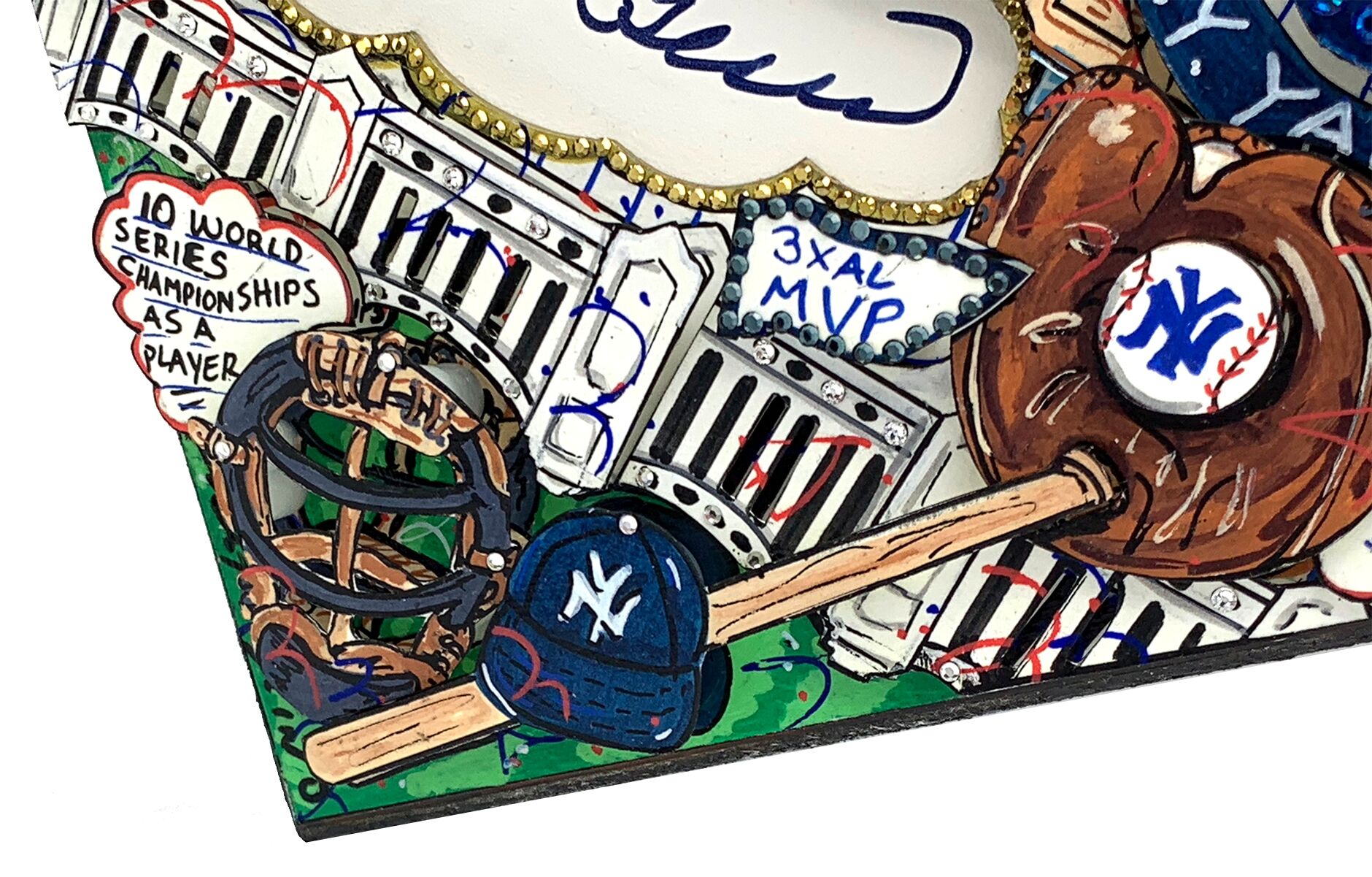 Yogi Berra Signed New York Yankees Mini Home Plate 3D Pop Art Hand-Painted by Charles Fazzino (Beckett COA & Fazzino LOA) at PristineAuction.com Yogi Berra Signed New York Yankees Mini Home Plate 3D Pop Art Hand-Painted by Charles Fazzino (Beckett COA & Fazzino LOA) at PristineAuction.com