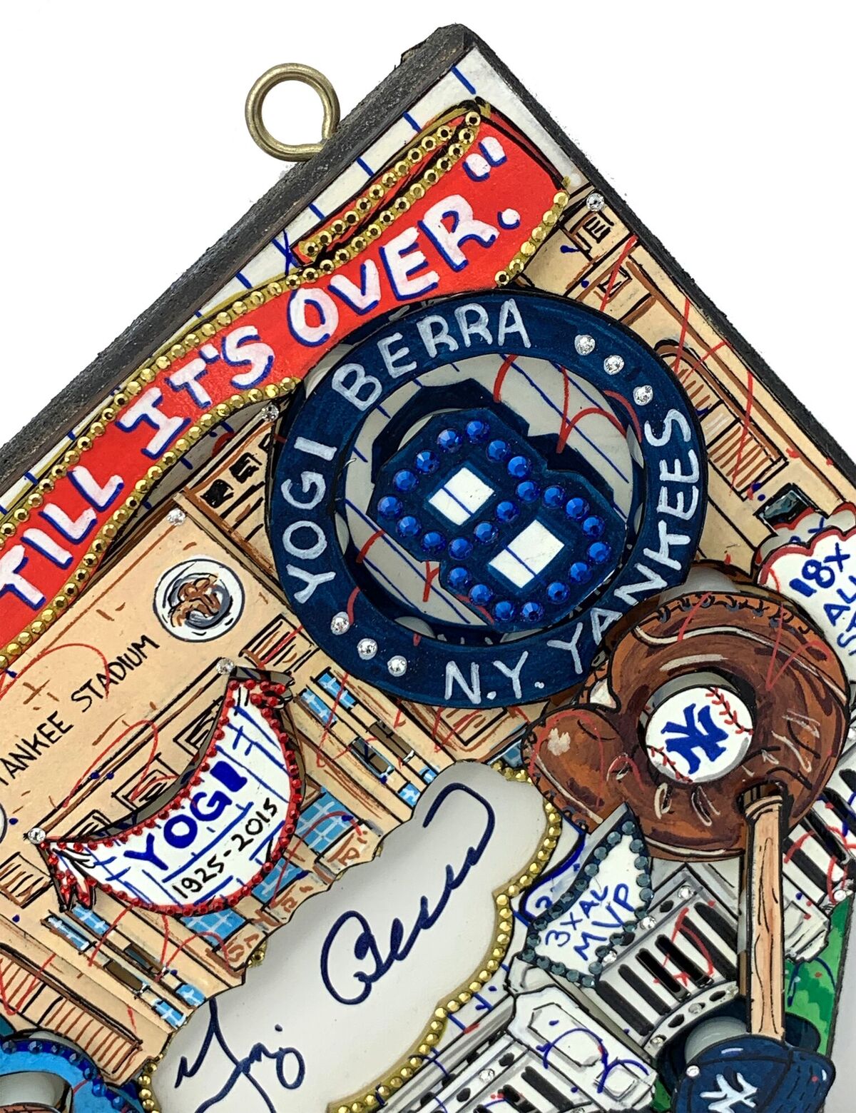 Yogi Berra Signed New York Yankees Mini Home Plate 3D Pop Art Hand-Painted by Charles Fazzino (Beckett COA & Fazzino LOA) at PristineAuction.com Yogi Berra Signed New York Yankees Mini Home Plate 3D Pop Art Hand-Painted by Charles Fazzino (Beckett COA & Fazzino LOA) at PristineAuction.com