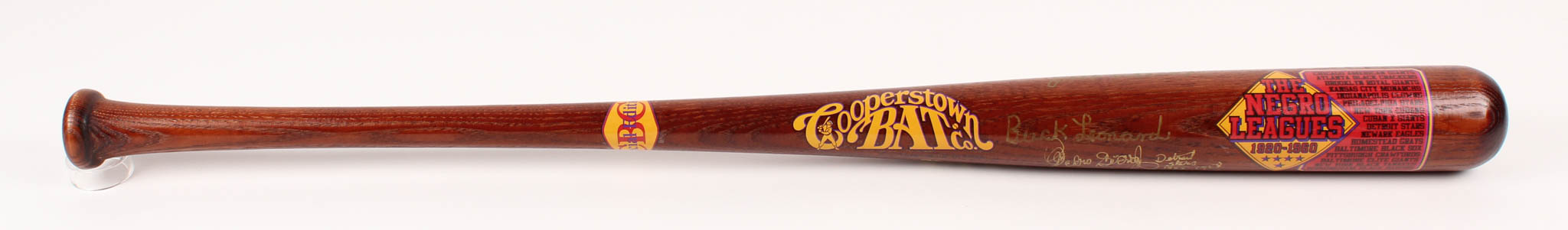 Cooperstown Bat Co. Special Edition "The Negro Leagues" Baseball Bat Signed by (13) with Josh Gibson, Monte Irvin, Buck Leonard, Buck O'Neil, Lester Lockett (JSA ALOA) at PristineAuction.com Cooperstown Bat Co. Special Edition "The Negro Leagues" Baseball Bat Signed by (13) with Josh Gibson, Monte Irvin, Buck Leonard, Buck O'Neil, Lester Lockett (JSA ALOA) at PristineAuction.com