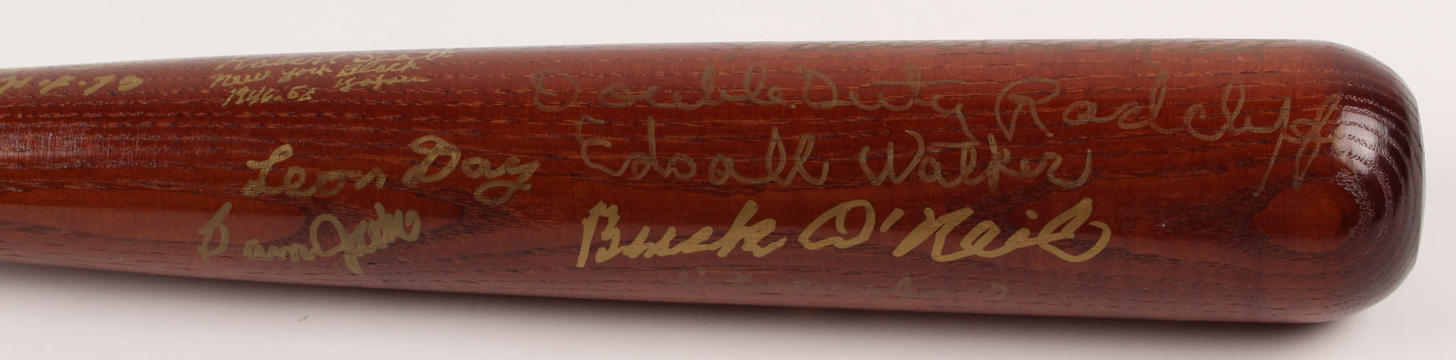 Cooperstown Bat Co. Special Edition "The Negro Leagues" Baseball Bat Signed by (13) with Josh Gibson, Monte Irvin, Buck Leonard, Buck O'Neil, Lester Lockett (JSA ALOA) at PristineAuction.com Cooperstown Bat Co. Special Edition "The Negro Leagues" Baseball Bat Signed by (13) with Josh Gibson, Monte Irvin, Buck Leonard, Buck O'Neil, Lester Lockett (JSA ALOA) at PristineAuction.com