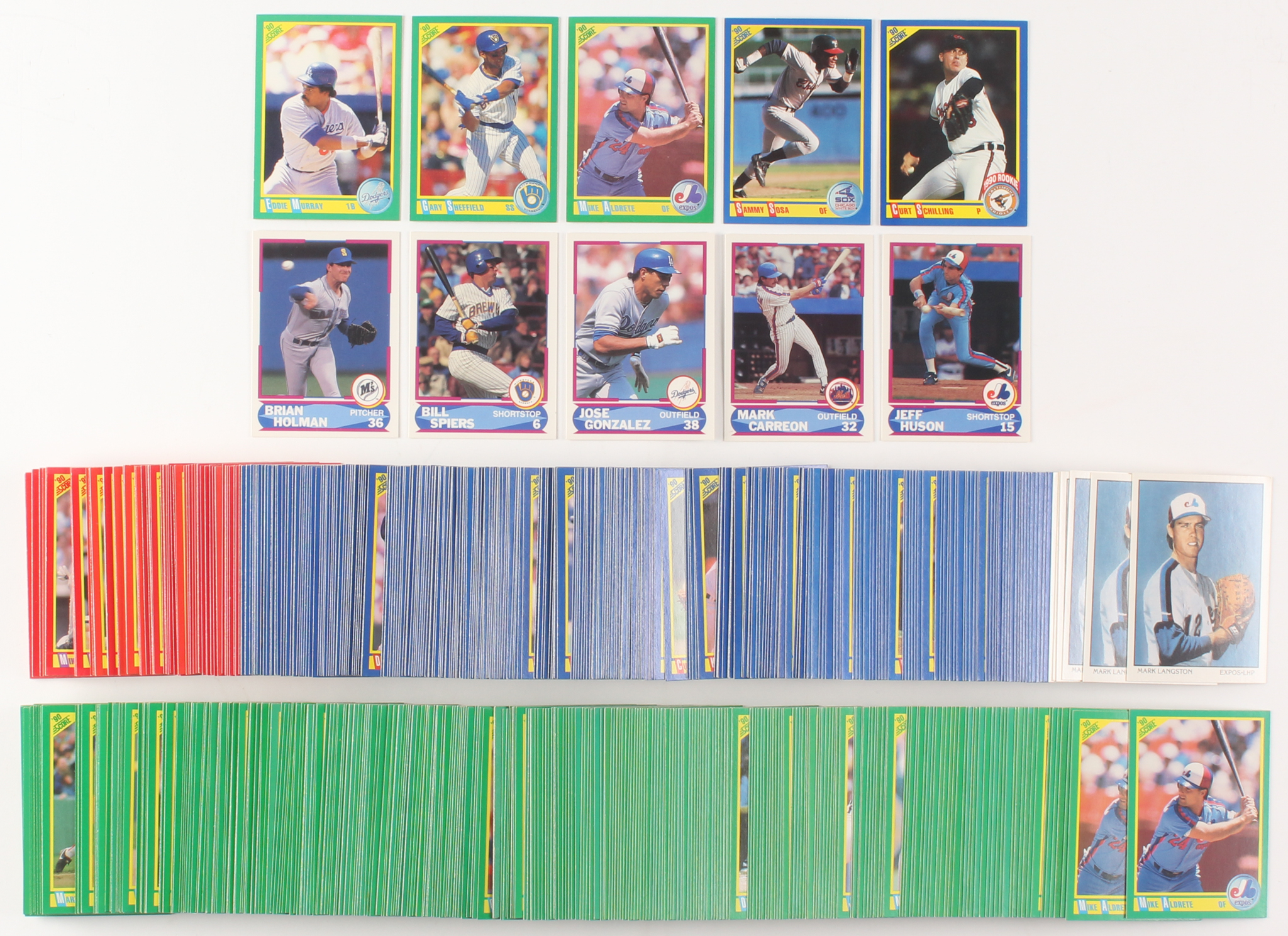 Lot of (672) 1990 Score Baseball Cards with #558 Sammy Sosa RC, #80 Eddie Murray, #97 Gary Sheffield, #581 Curt Schilling, #220B Mike Aldrete at PristineAuction.com Lot of (672) 1990 Score Baseball Cards with #558 Sammy Sosa RC, #80 Eddie Murray, #97 Gary Sheffield, #581 Curt Schilling, #220B Mike Aldrete at PristineAuction.com