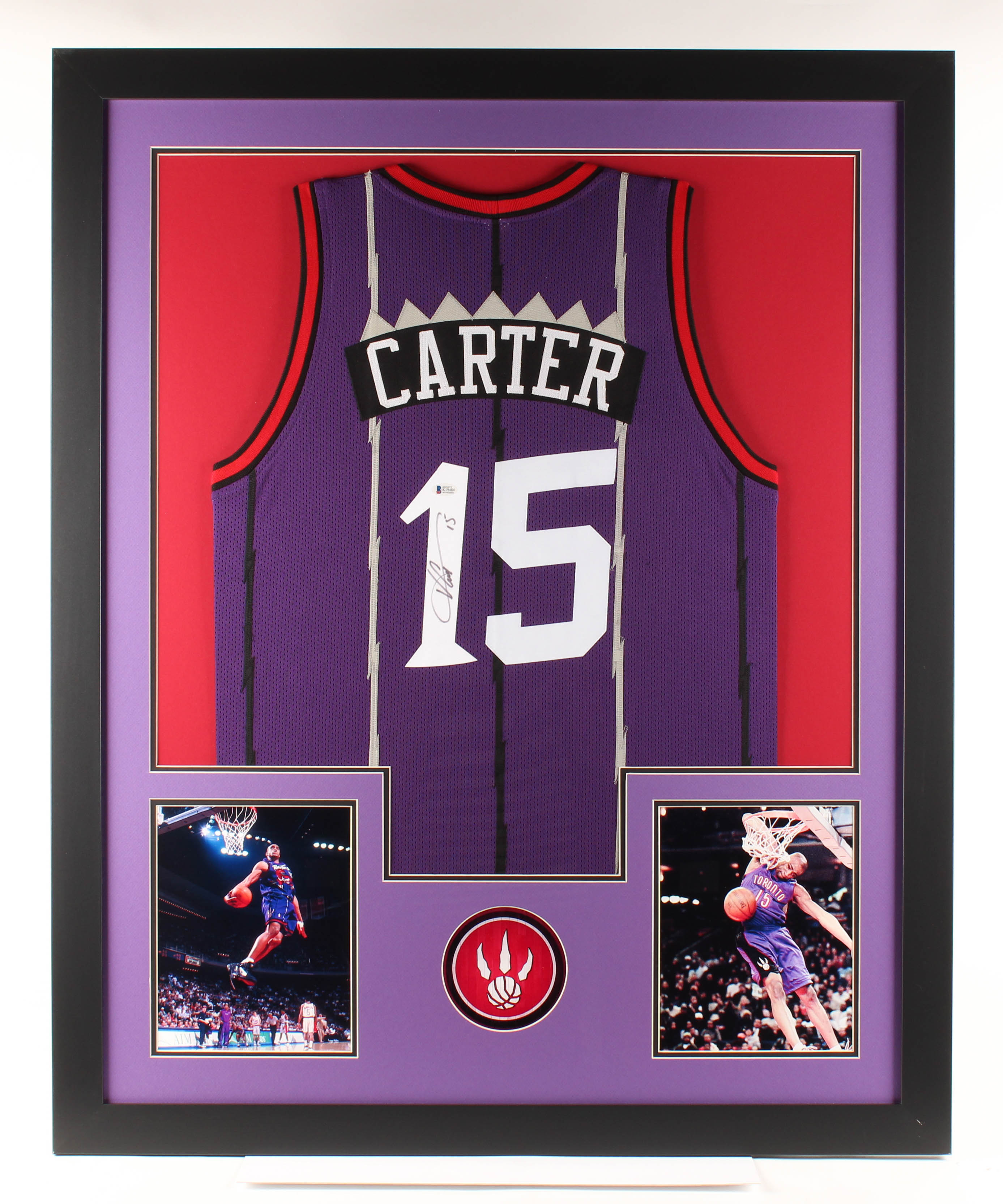 Vince Carter Signed 35x43 Custom Framed Jersey (Beckett COA) at PristineAuction.com Vince Carter Signed 35x43 Custom Framed Jersey (Beckett COA) at PristineAuction.com