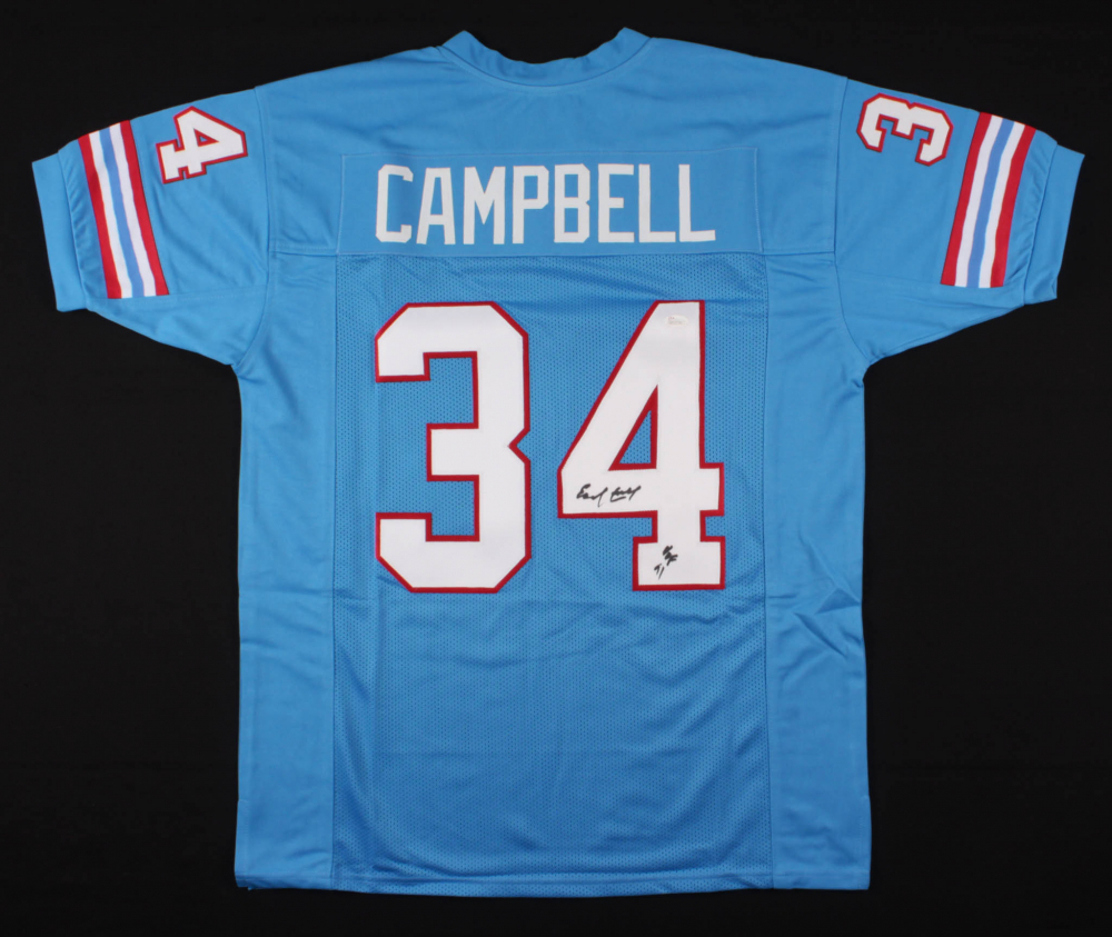Earl Campbell Signed Houston Oilers Jersey Inscribed "HOF 91" (JSA COA