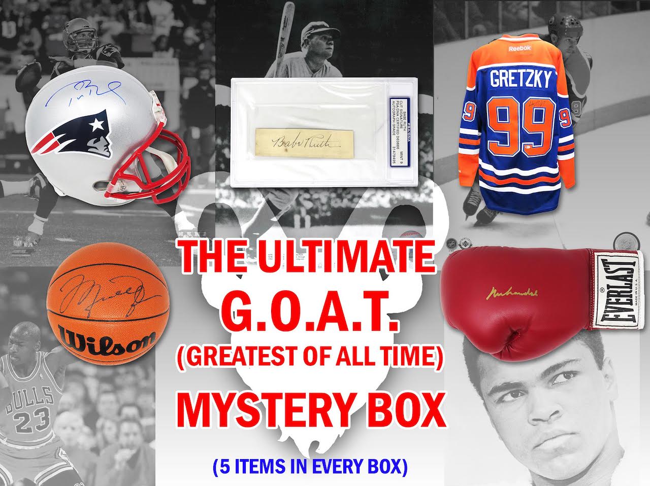 The Ultimate G.O.A.T. Mystery Box – Series 1 (Limited to 123) (5 Autographs Per Box) at PristineAuction.com The Ultimate G.O.A.T. Mystery Box – Series 1 (Limited to 123) (5 Autographs Per Box) at PristineAuction.com