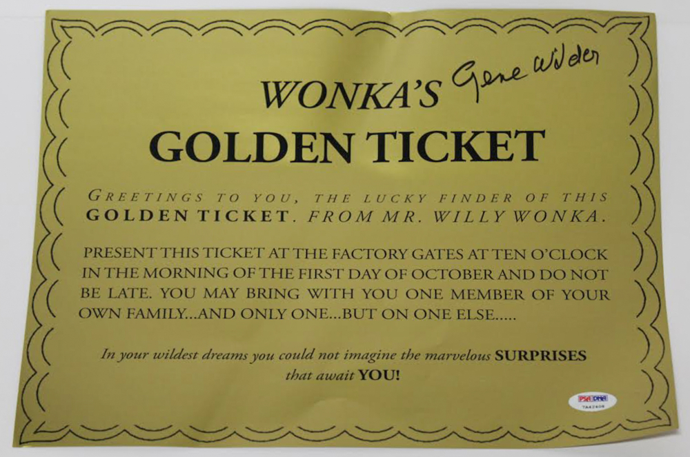 Gene Wilder Signed "Willy Wonka and The Chocolate Factory" 16x20 Golden 