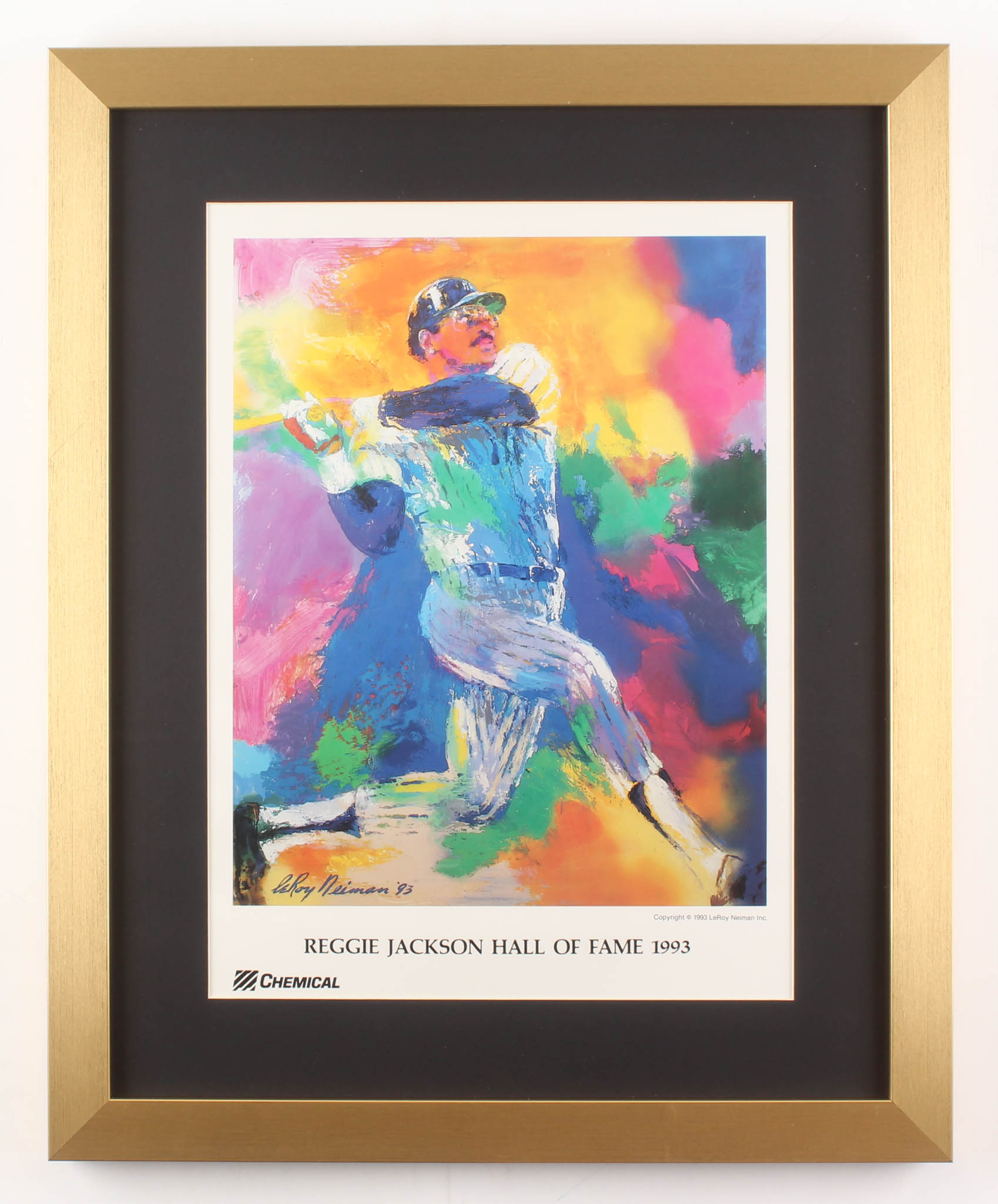 LeRoy Neiman "Reggie Jackson" 17x21 Custom Framed Print Display at PristineAuction.com LeRoy Neiman "Reggie Jackson" 17x21 Custom Framed Print Display at PristineAuction.com