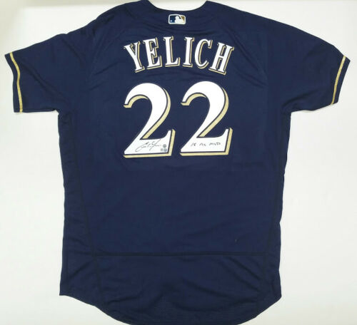 Christian Yelich Signed Brewers Majestic Jersey Inscribed "18 NL MVP" (Steiner) at PristineAuction.com Christian Yelich Signed Brewers Majestic Jersey Inscribed "18 NL MVP" (Steiner) at PristineAuction.com