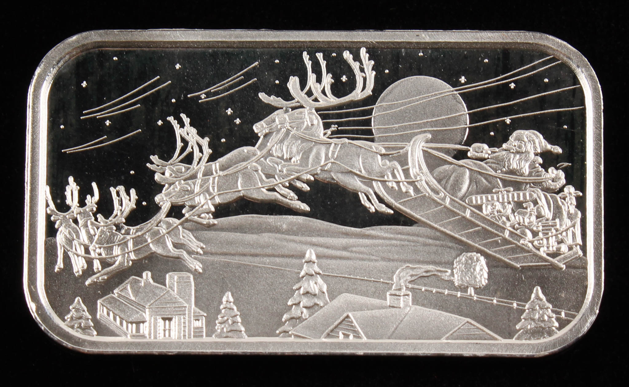 2001 1 Troy Ounce .999 Fine Silver "Christmas" Bullion Bar at PristineAuction.com 2001 1 Troy Ounce .999 Fine Silver "Christmas" Bullion Bar at PristineAuction.com