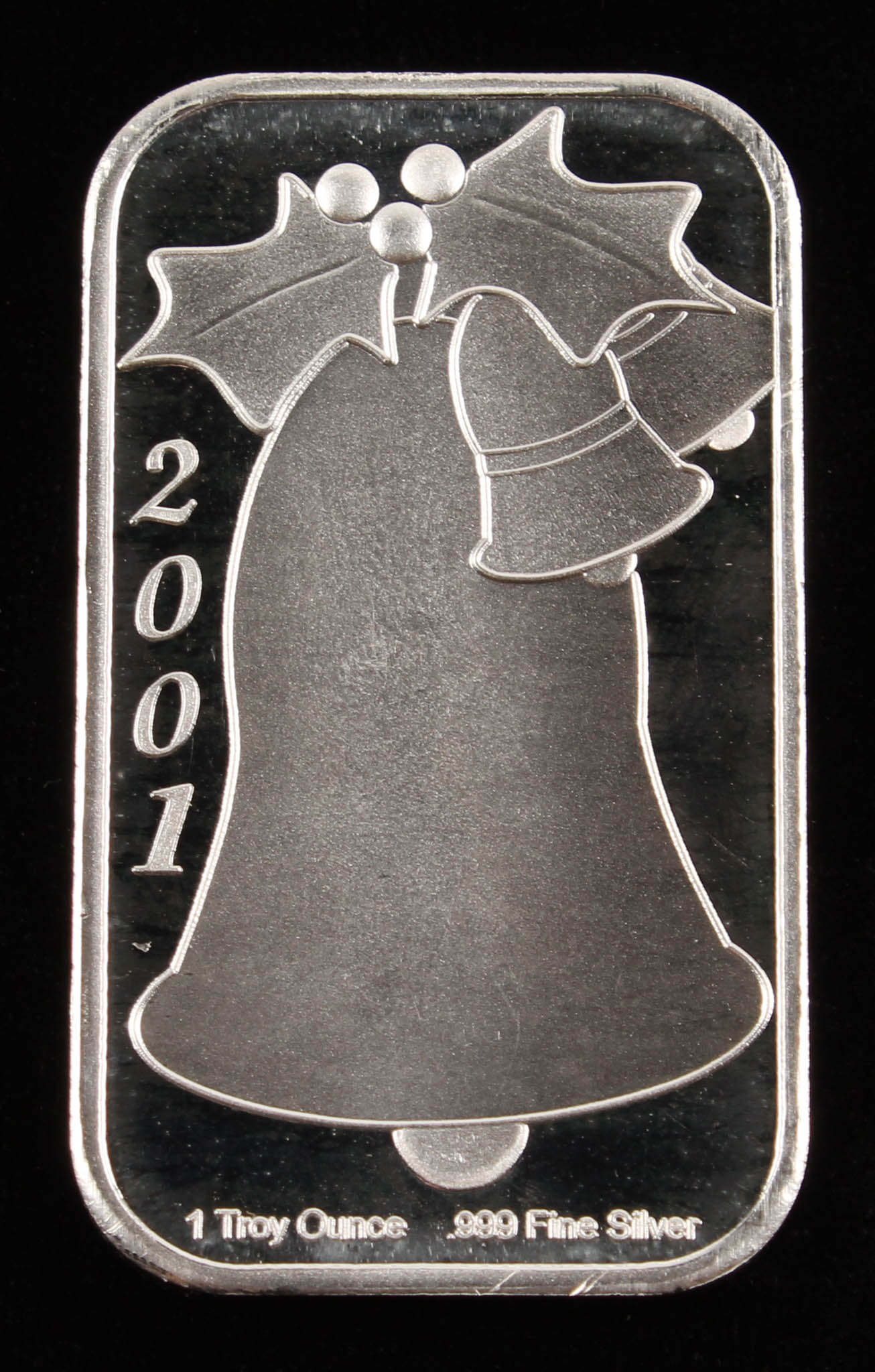 2001 1 Troy Ounce .999 Fine Silver "Christmas" Bullion Bar at PristineAuction.com 2001 1 Troy Ounce .999 Fine Silver "Christmas" Bullion Bar at PristineAuction.com