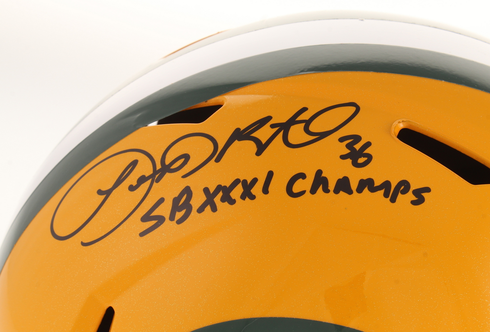 LeRoy Butler Signed Green Bay Packers Full-Size Speed Helmet Inscribed "SB XXXI Champs" (PA COA) at PristineAuction.com LeRoy Butler Signed Green Bay Packers Full-Size Speed Helmet Inscribed "SB XXXI Champs" (PA COA) at PristineAuction.com