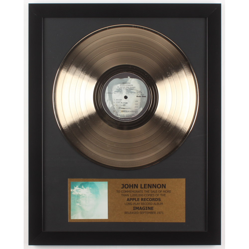 John Lennon Imagine 15 75x19 75 Custom Framed Vinyl Record Album Pristine Auction