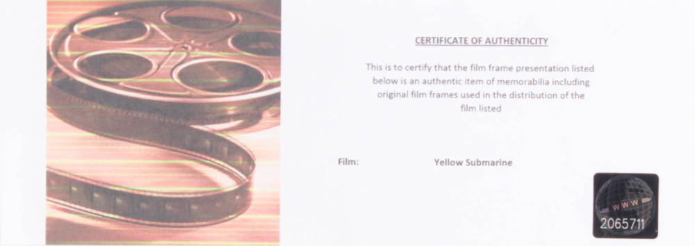 "The Beatles: Yellow Submarine" LE 8x10 Custom Matted Original Film / Movie Cell Display at PristineAuction.com "The Beatles: Yellow Submarine" LE 8x10 Custom Matted Original Film / Movie Cell Display at PristineAuction.com