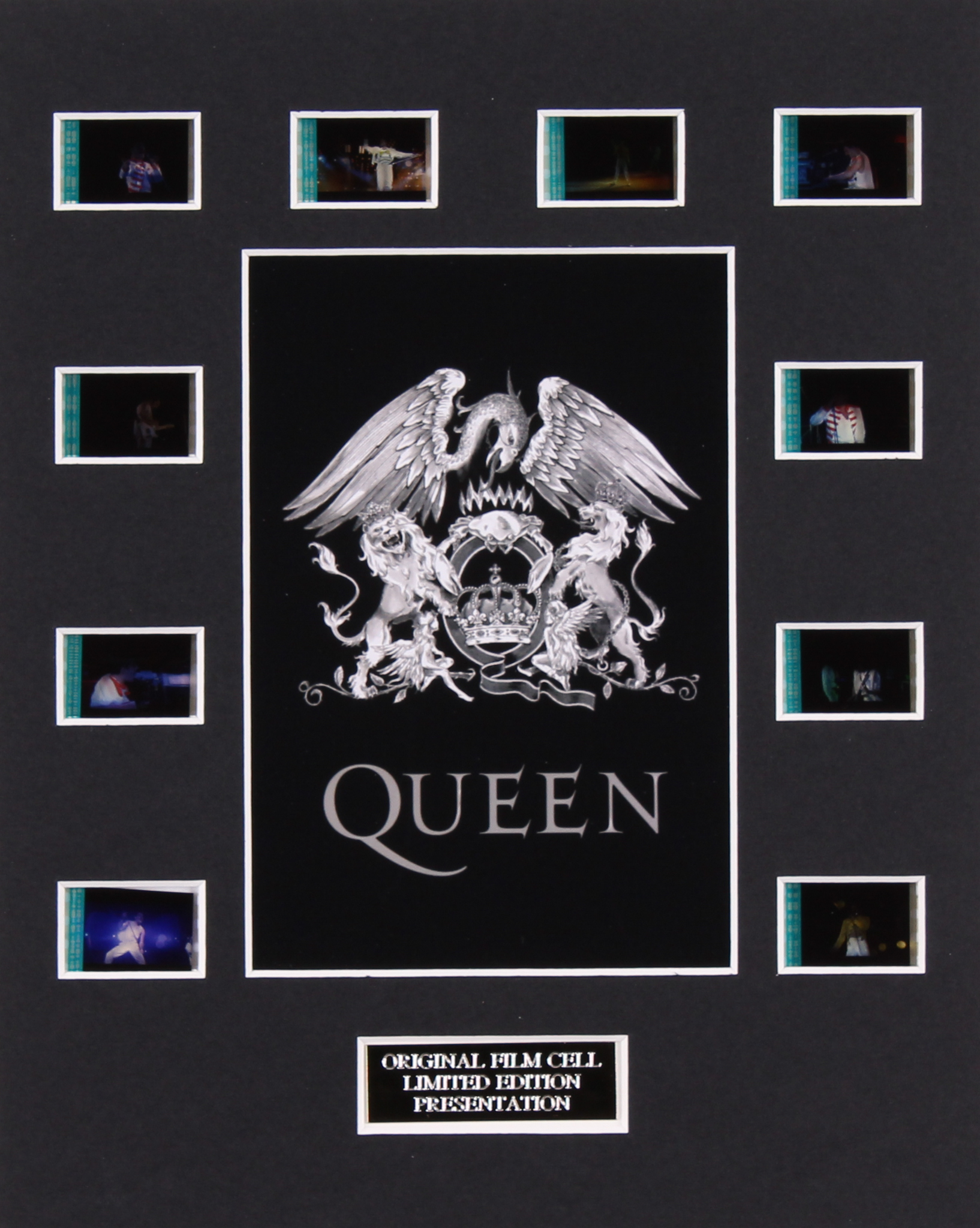 "Queen in Concert" LE 8x10 Custom Matted Original Film / Movie Cell Display at PristineAuction.com "Queen in Concert" LE 8x10 Custom Matted Original Film / Movie Cell Display at PristineAuction.com