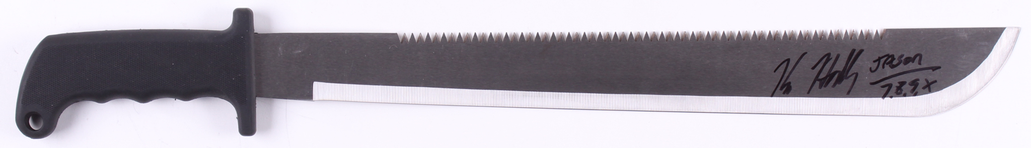 Kane Hodder Signed Jason "Friday the 13th" Genuine 18" Steel Machete Inscribed "Jason 7, 8, 9, X" (PA COA) at PristineAuction.com Kane Hodder Signed Jason "Friday the 13th" Genuine 18" Steel Machete Inscribed "Jason 7, 8, 9, X" (PA COA) at PristineAuction.com