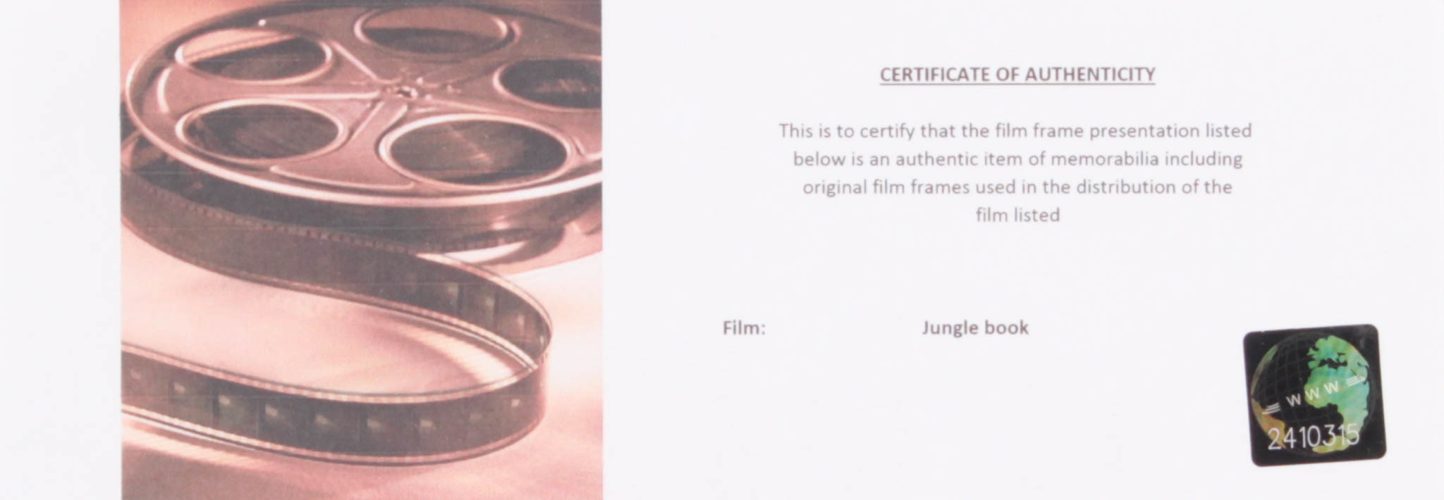 "The Jungle Book" LE 8x10 Custom Matted Original Film / Movie Cell Display at PristineAuction.com "The Jungle Book" LE 8x10 Custom Matted Original Film / Movie Cell Display at PristineAuction.com