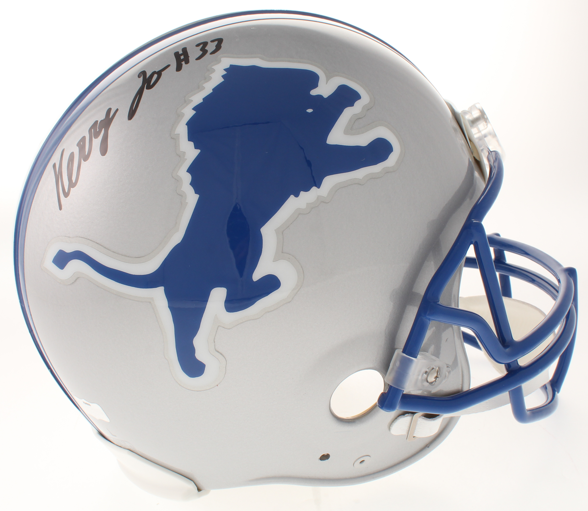 Kerryon Johnson Signed Lions Full-Size Authentic On-Field Throwback Helmet (Radtke COA) at PristineAuction.com Kerryon Johnson Signed Lions Full-Size Authentic On-Field Throwback Helmet (Radtke COA) at PristineAuction.com