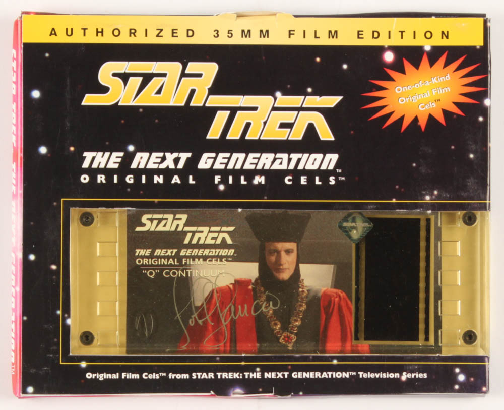 John de Lancie Signed "Star Trek: The Next Generation" Original 35mm Film Cel Display (LMH Productions COA) at PristineAuction.com John de Lancie Signed "Star Trek: The Next Generation" Original 35mm Film Cel Display (LMH Productions COA) at PristineAuction.com