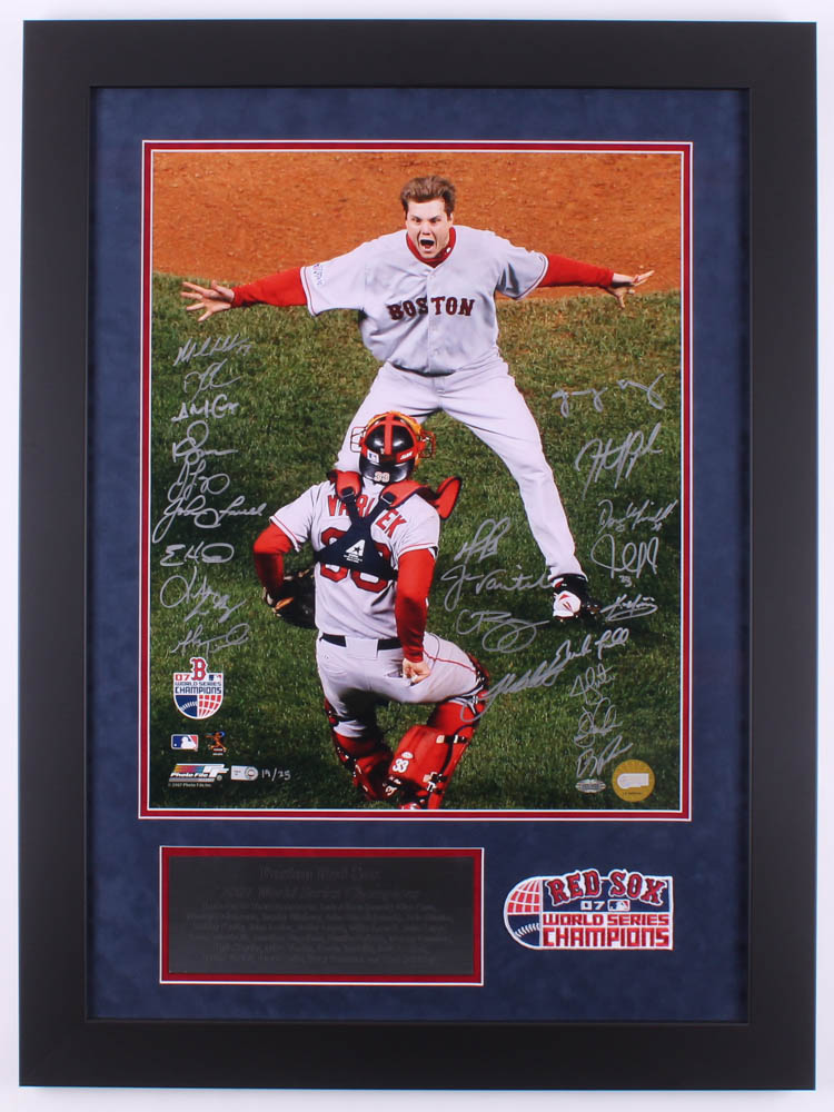 2007 Boston Red Sox World Series Champions LE 23.5x31.5 Custom Framed Photo Display Team-Signed by (23) with Curt Schilling, David Ortiz, Terry Francona, Jason Varitek, Alex Cora (Steiner COA & MLB Hologram) at PristineAuction.com 2007 Boston Red Sox World Series Champions LE 23.5x31.5 Custom Framed Photo Display Team-Signed by (23) with Curt Schilling, David Ortiz, Terry Francona, Jason Varitek, Alex Cora (Steiner COA & MLB Hologram) at PristineAuction.com