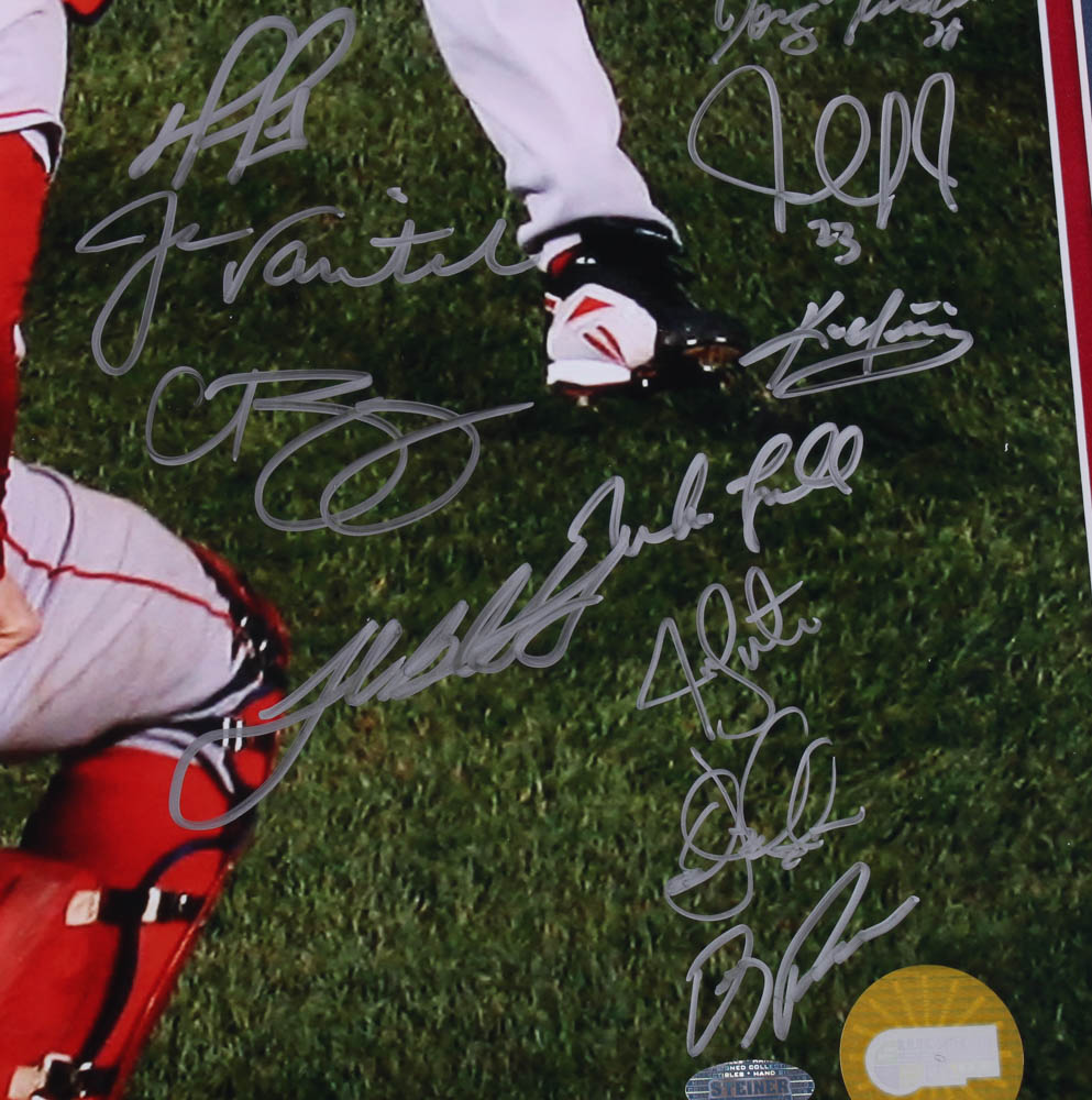2007 Boston Red Sox World Series Champions LE 23.5x31.5 Custom Framed Photo Display Team-Signed by (23) with Curt Schilling, David Ortiz, Terry Francona, Jason Varitek, Alex Cora (Steiner COA & MLB Hologram) at PristineAuction.com 2007 Boston Red Sox World Series Champions LE 23.5x31.5 Custom Framed Photo Display Team-Signed by (23) with Curt Schilling, David Ortiz, Terry Francona, Jason Varitek, Alex Cora (Steiner COA & MLB Hologram) at PristineAuction.com
