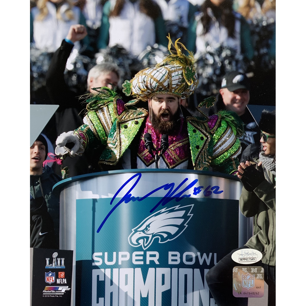 Jason Kelce Signed Philadelphia Eagles Super Bowl 52 Parade 8x10 Photo ...