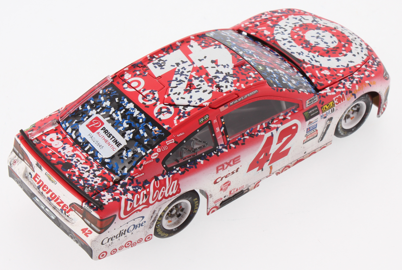 Kyle Larson Signed NASCAR #42 2017 Target Michigan Fall Win - 1:24 Premium Action Diecast Car (PA COA) at PristineAuction.com Kyle Larson Signed NASCAR #42 2017 Target Michigan Fall Win - 1:24 Premium Action Diecast Car (PA COA) at PristineAuction.com