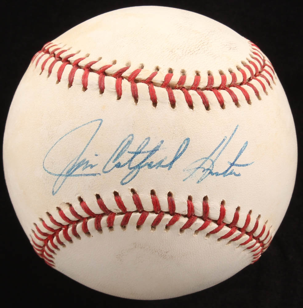 Jim "Catfish" Hunter Signed OAL Baseball (Beckett COA) at PristineAuction.com Jim "Catfish" Hunter Signed OAL Baseball (Beckett COA) at PristineAuction.com