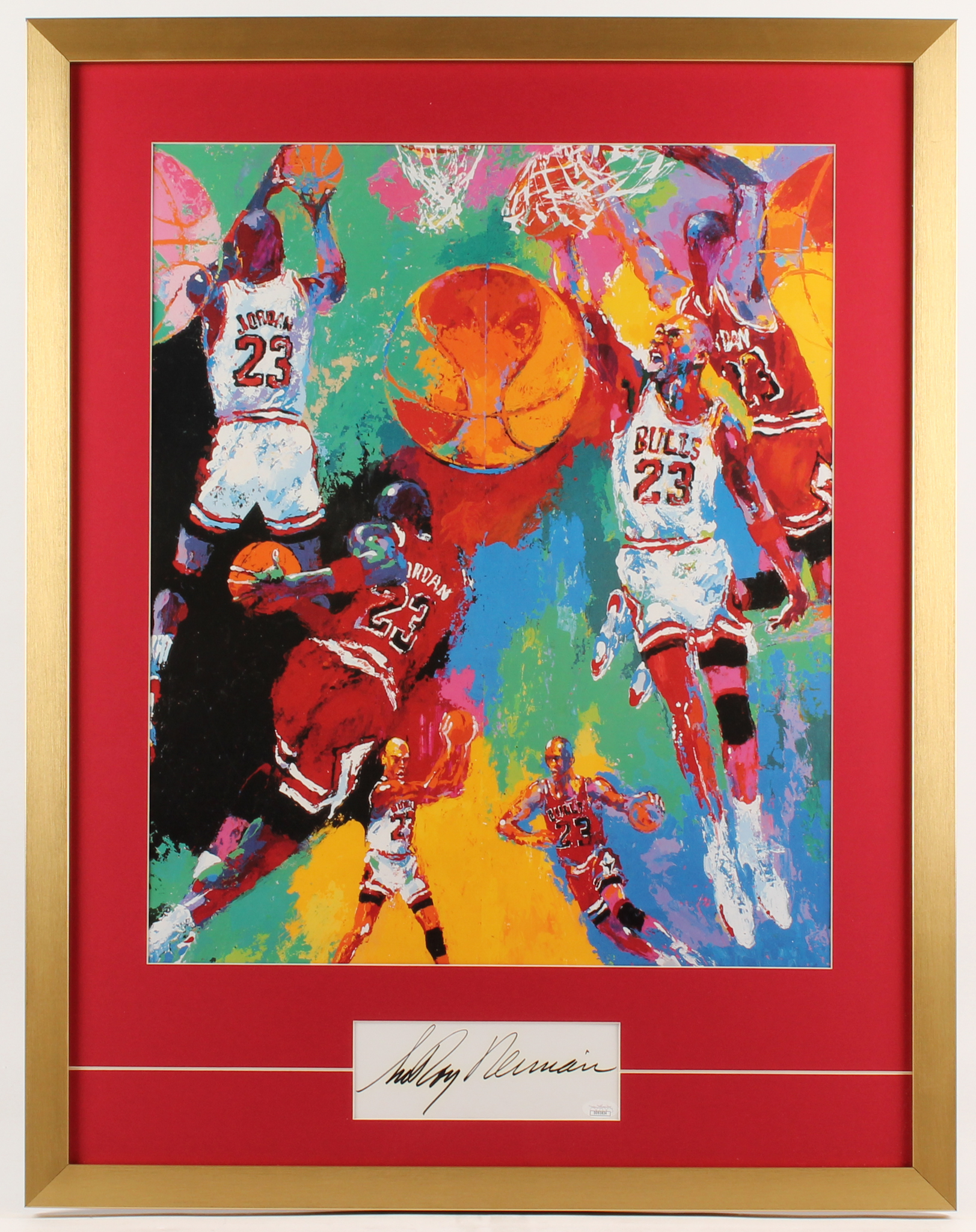 LeRoy Neiman Signed "Michael Jordan" 25x32 Custom Framed Cut Display (JSA COA) at PristineAuction.com LeRoy Neiman Signed "Michael Jordan" 25x32 Custom Framed Cut Display (JSA COA) at PristineAuction.com