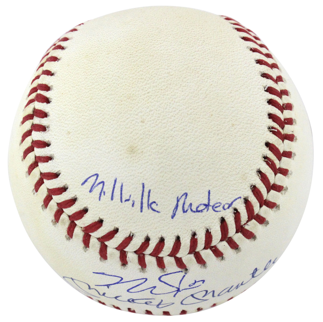 Mickey Mantle & Mike Trout Signed OAL Baseball Inscribed "Commerce Comet" & "Millville Meteor" (PSA LOA & MLB Hologram) at PristineAuction.com Mickey Mantle & Mike Trout Signed OAL Baseball Inscribed "Commerce Comet" & "Millville Meteor" (PSA LOA & MLB Hologram) at PristineAuction.com