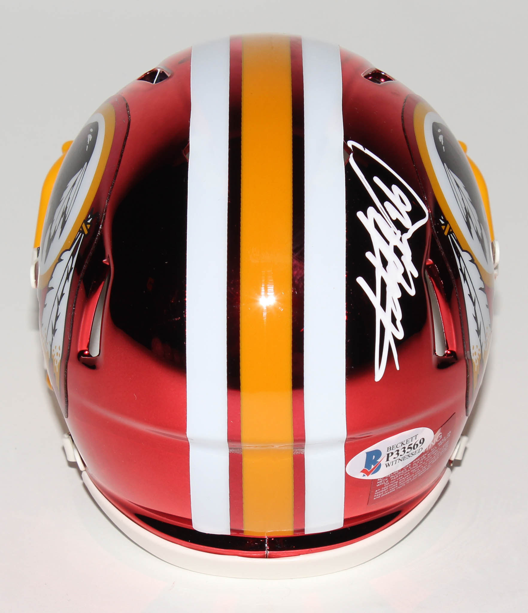 Adrian Peterson Signed Washington Redskins Chrome Speed Mini-Helmet (Beckett COA) at PristineAuction.com Adrian Peterson Signed Washington Redskins Chrome Speed Mini-Helmet (Beckett COA) at PristineAuction.com
