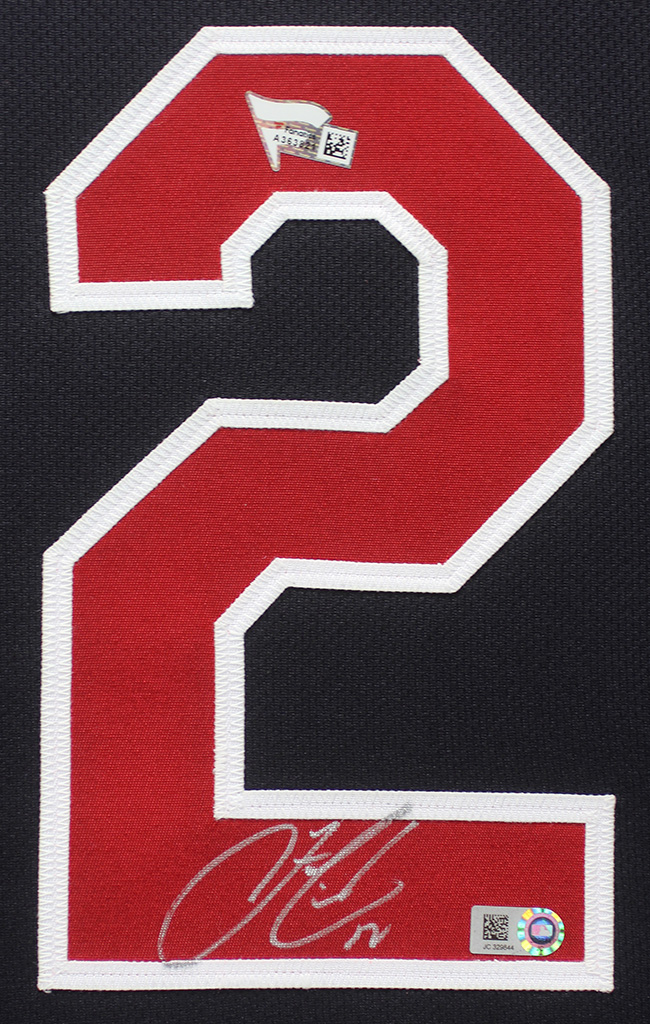 Francisco Lindor Signed Cleveland Indians 35x43 Custom Framed Jersey (Fanatics & MLB Holgoram) at PristineAuction.com Francisco Lindor Signed Cleveland Indians 35x43 Custom Framed Jersey (Fanatics & MLB Holgoram) at PristineAuction.com