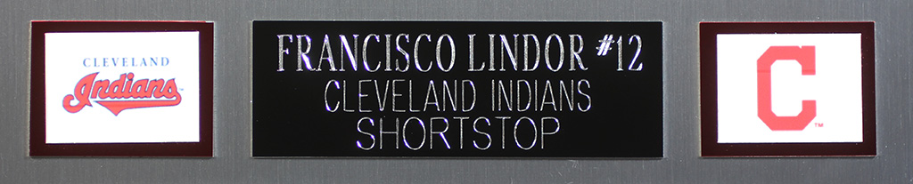 Francisco Lindor Signed Cleveland Indians 35x43 Custom Framed Jersey (Fanatics & MLB Holgoram) at PristineAuction.com Francisco Lindor Signed Cleveland Indians 35x43 Custom Framed Jersey (Fanatics & MLB Holgoram) at PristineAuction.com
