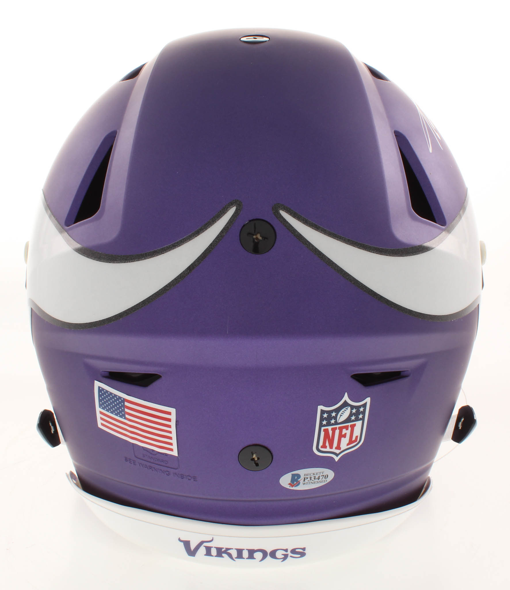 Adrian Peterson Signed Vikings Matte Purple Full-Size Authentic On-Field Flex Speed Helmet Inscribed "NFL MVP 12" (Beckett COA) at PristineAuction.com Adrian Peterson Signed Vikings Matte Purple Full-Size Authentic On-Field Flex Speed Helmet Inscribed "NFL MVP 12" (Beckett COA) at PristineAuction.com