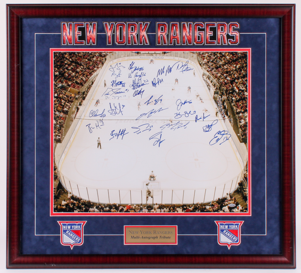 New York Rangers 32x35 Custom Framed Photo Display TeamSigned by (26