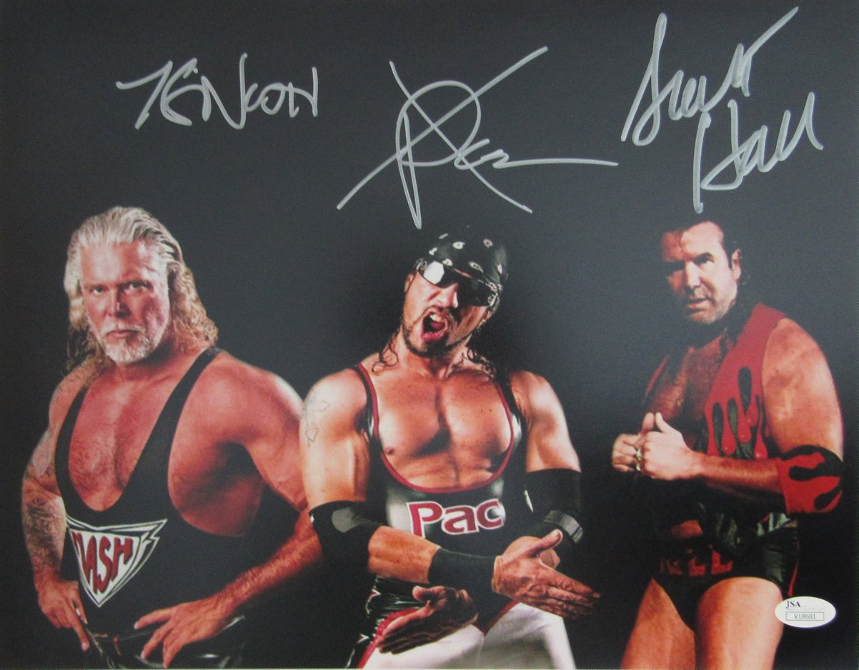 Scott Hall, X-Pac & Kevin Nash Signed WWE 11x14 Photo (JSA COA) at PristineAuction.com Scott Hall, X-Pac & Kevin Nash Signed WWE 11x14 Photo (JSA COA) at PristineAuction.com