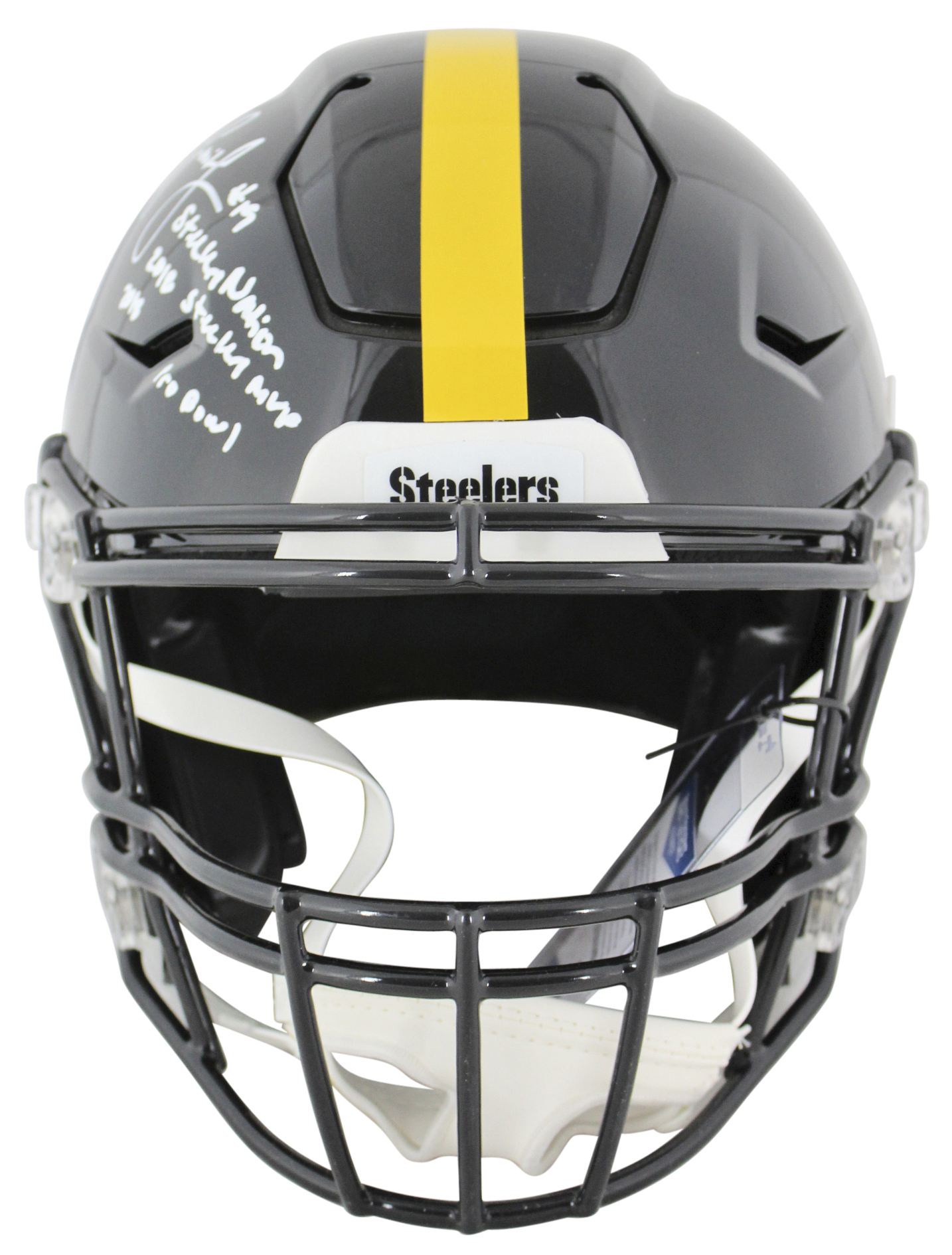 JuJu Smith-Schuster Signed Pittsburgh Steelers Full-Size Authentic On-Field SpeedFlex Helmet Inscribed "Steelers Nation", "2018 Steelers MVP" & "2018 Pro Bowl" (Beckett COA) at PristineAuction.com JuJu Smith-Schuster Signed Pittsburgh Steelers Full-Size Authentic On-Field SpeedFlex Helmet Inscribed "Steelers Nation", "2018 Steelers MVP" & "2018 Pro Bowl" (Beckett COA) at PristineAuction.com