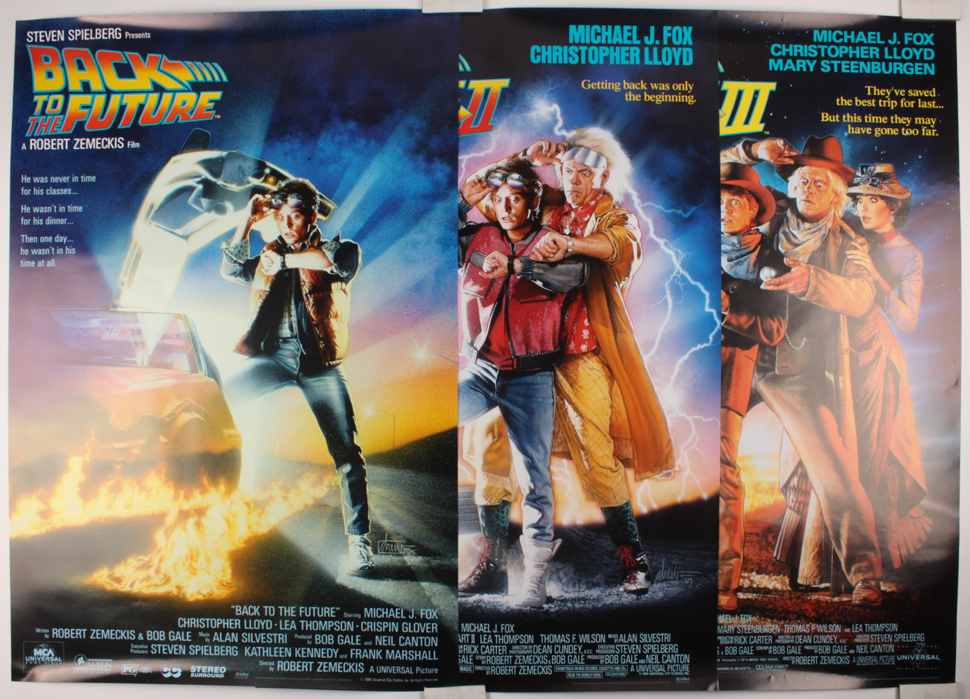 Complete Set of (3) "Back to the Future" 27x40 Trilogy Movie Posters with Part I, Part II, & Part III at PristineAuction.com Complete Set of (3) "Back to the Future" 27x40 Trilogy Movie Posters with Part I, Part II, & Part III at PristineAuction.com