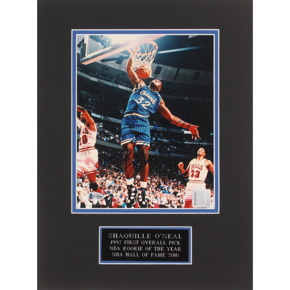 Shaquille O'Neal Signed Orlando Magic 12x16 Custom Matted Photo Display (Beckett COA) at PristineAuction.com