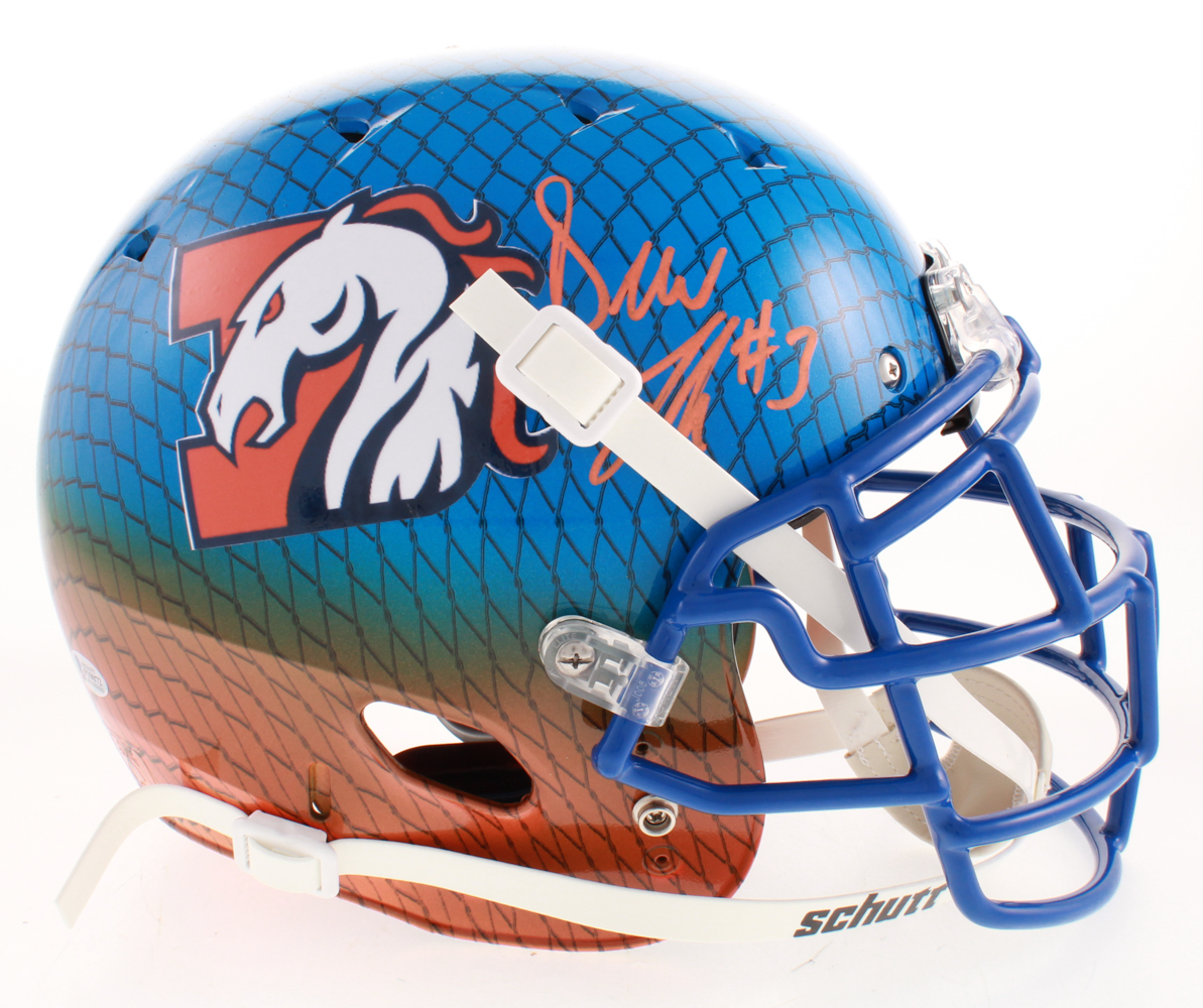 Drew Lock Signed Denver Broncos Full-Size Hydro Dipped Speed Helmet (Beckett COA) at PristineAuction.com Drew Lock Signed Denver Broncos Full-Size Hydro Dipped Speed Helmet (Beckett COA) at PristineAuction.com