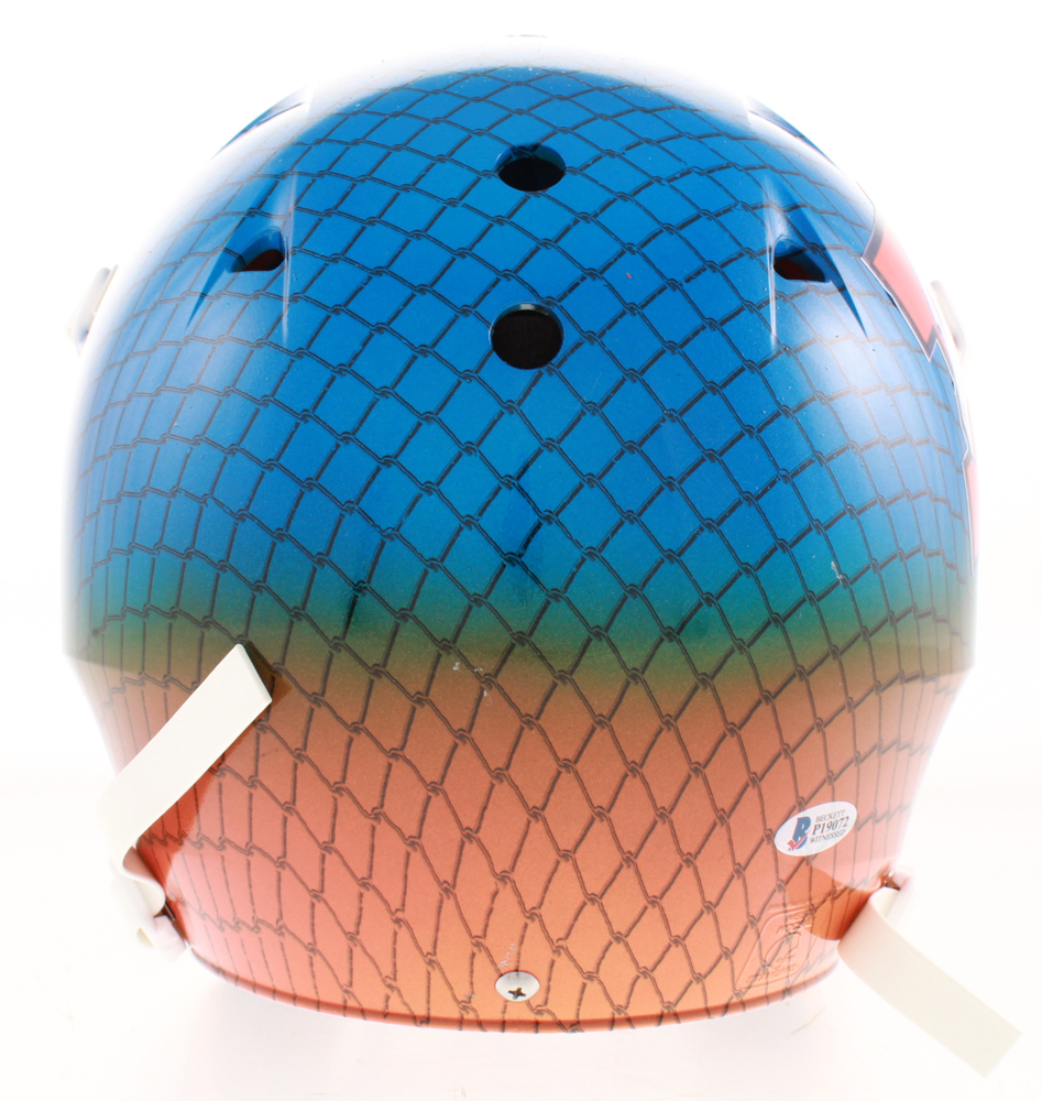 Drew Lock Signed Denver Broncos Full-Size Hydro Dipped Speed Helmet (Beckett COA) at PristineAuction.com Drew Lock Signed Denver Broncos Full-Size Hydro Dipped Speed Helmet (Beckett COA) at PristineAuction.com