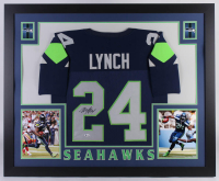 Marshawn Lynch Signed 35x43 Custom Framed Jersey (Beckett Hologram) at PristineAuction.com