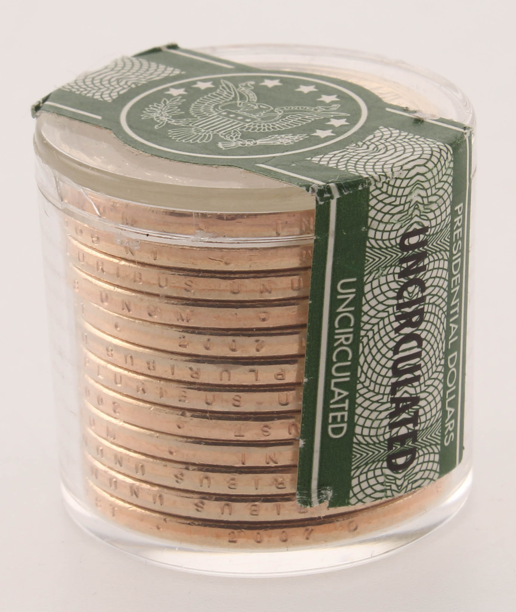 Ballistic Roll of (12) Uncirculated 2007-D George Washington Presidential Dollars at PristineAuction.com Ballistic Roll of (12) Uncirculated 2007-D George Washington Presidential Dollars at PristineAuction.com