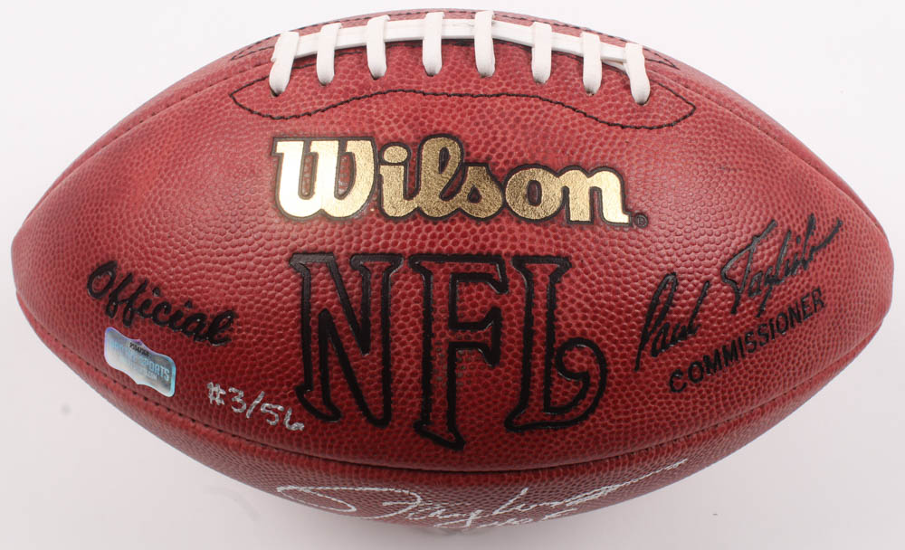 Lawrence Taylor Signed LE Official NFL Game Ball with (4) Career Stat Inscriptions (Radtke COA) at PristineAuction.com Lawrence Taylor Signed LE Official NFL Game Ball with (4) Career Stat Inscriptions (Radtke COA) at PristineAuction.com