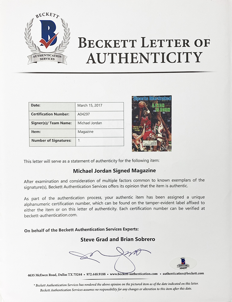 Michael Jordan Signed 1984 Sports Illustrated Magazine (Beckett LOA) at PristineAuction.com Michael Jordan Signed 1984 Sports Illustrated Magazine (Beckett LOA) at PristineAuction.com