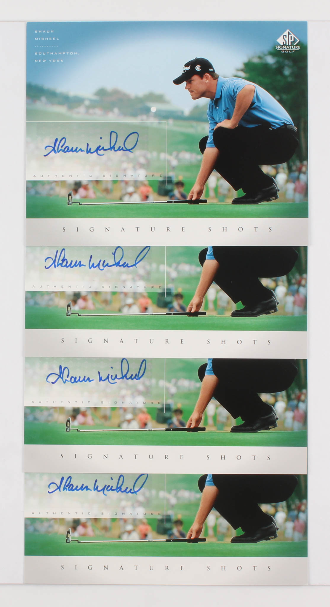 Lot of (15) 2004 SP Signature Shots 8 x 10 Golf Cards with #SM Shaun Micheel, #JH Jay Haas, #CR Ben Crane & #SF Steve Flesch at PristineAuction.com Lot of (15) 2004 SP Signature Shots 8 x 10 Golf Cards with #SM Shaun Micheel, #JH Jay Haas, #CR Ben Crane & #SF Steve Flesch at PristineAuction.com