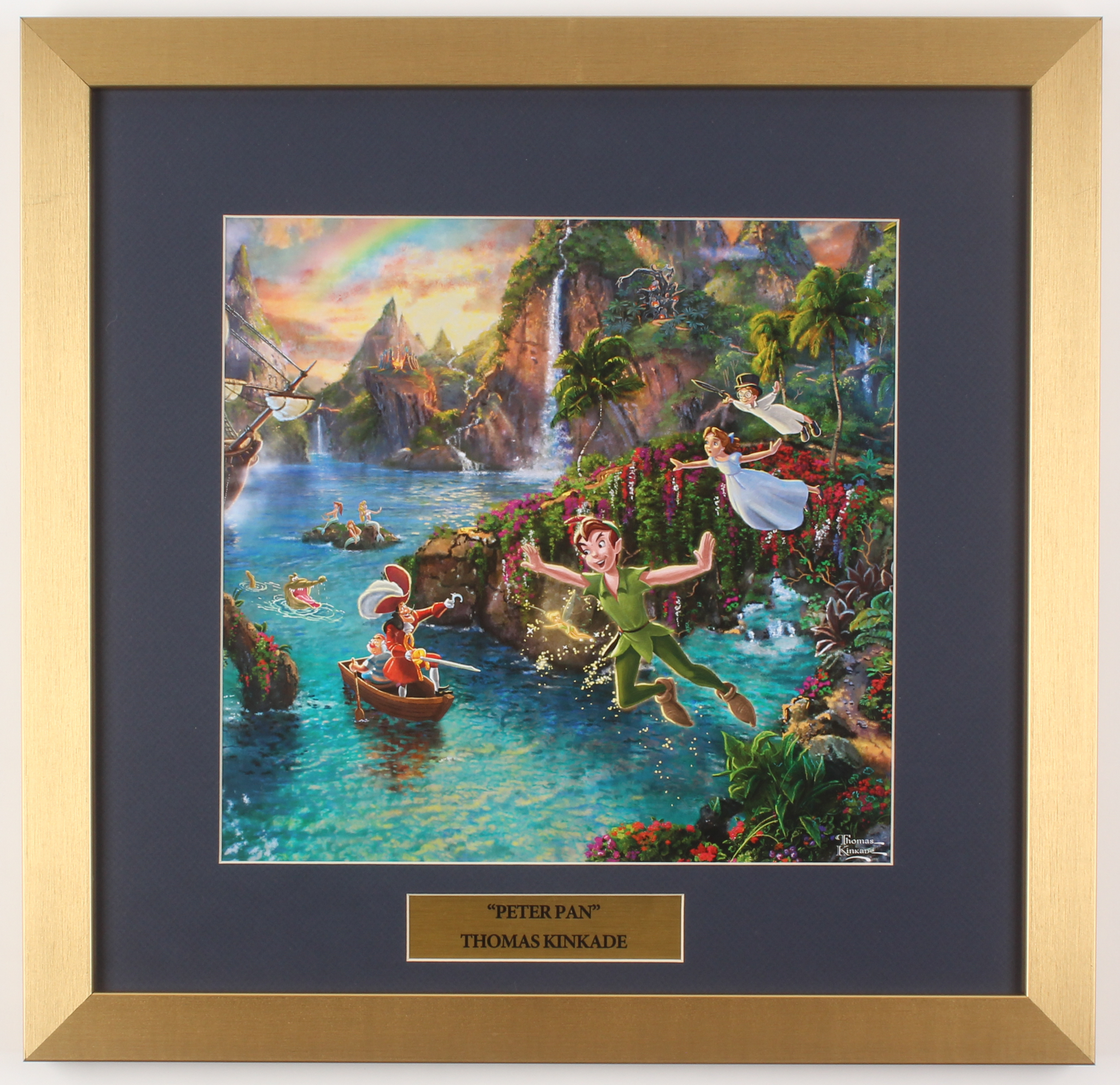 Thomas Kinkade Walt Disney's "Peter Pan" 17.5x18 Custom Framed Print at PristineAuction.com Thomas Kinkade Walt Disney's "Peter Pan" 17.5x18 Custom Framed Print at PristineAuction.com