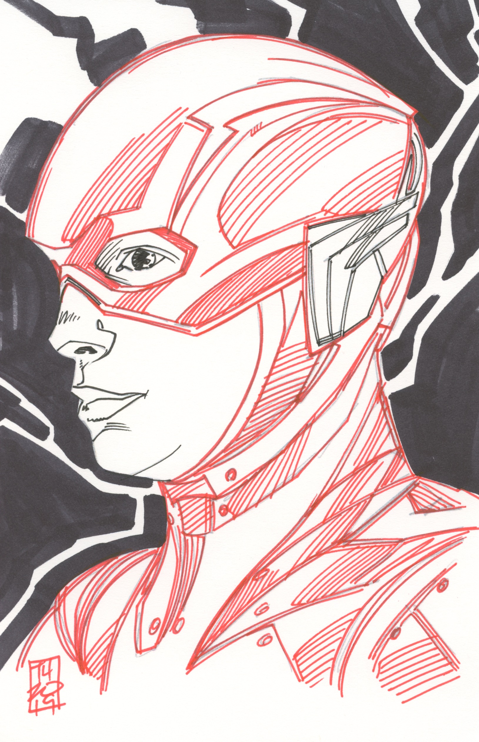 Tom Hodges - The Flash - DC Comics - Signed ORIGINAL 5.5" x 8.5" Color Drawing on Paper (1/1) at PristineAuction.com Tom Hodges - The Flash - DC Comics - Signed ORIGINAL 5.5" x 8.5" Color Drawing on Paper (1/1) at PristineAuction.com